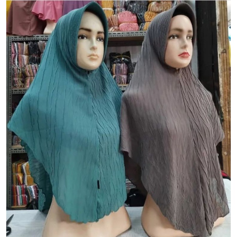 sale khimar bergo pad tanpa tali plisket padi zigzag bergo jumbo