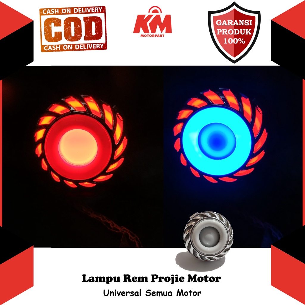 Lampu Stop LED Projie Stoplamp Mini Motor Variasi Rem Belakang Pelangi