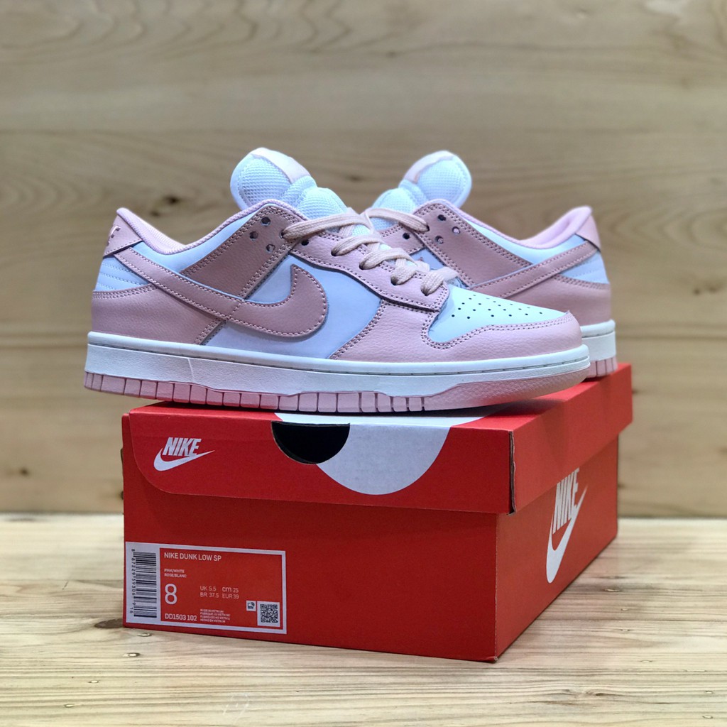 nike dunk pink white