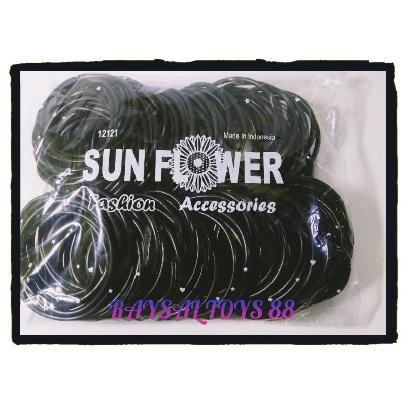 Gelang karet hitam polos / karet gelang polos isi 144