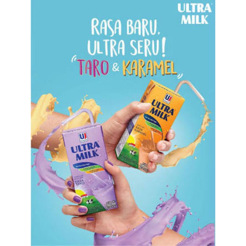 luar kota susu ultra 200ml taro karamel