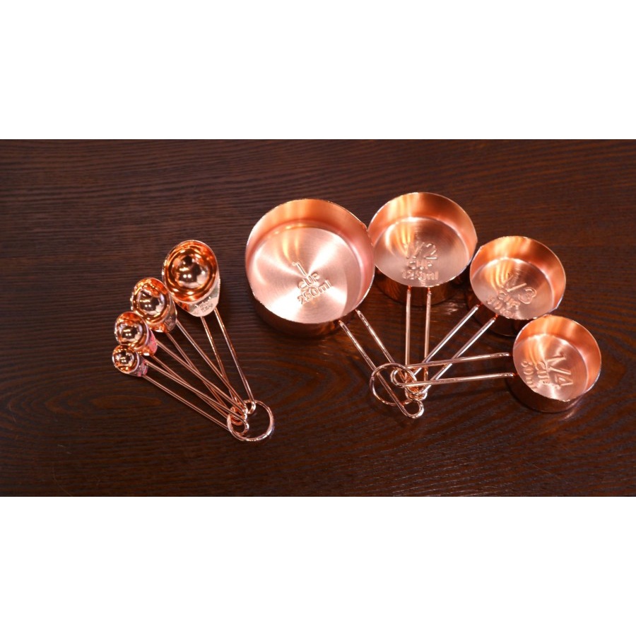 Stainless Steel Measuring cup and spoon copper set sendok ukur rose gold