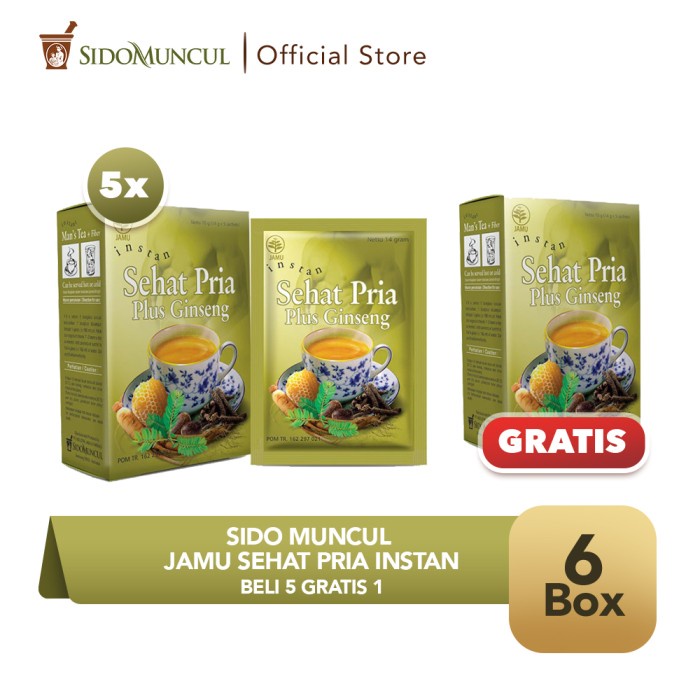 

Sido Muncul Jamu Sehat Pria Instan 5x5's - Buy 5 Get 1 (BERKUALITAS)