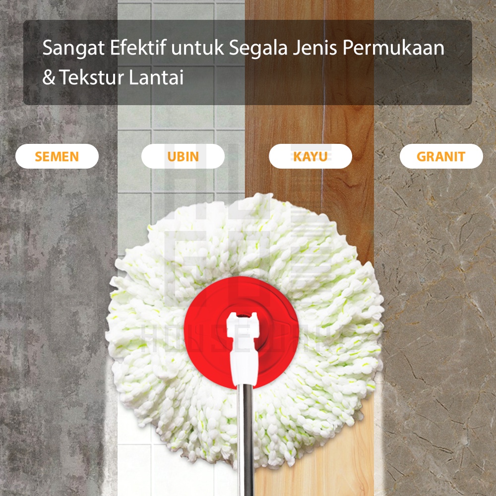 Alat Pel Lantai Ultra Mop Eldora - Spin Mop Black HUGO