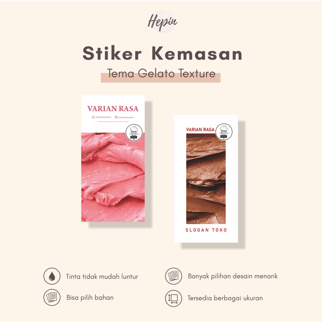 

stiker label tema GELATO TEXTURE/murah