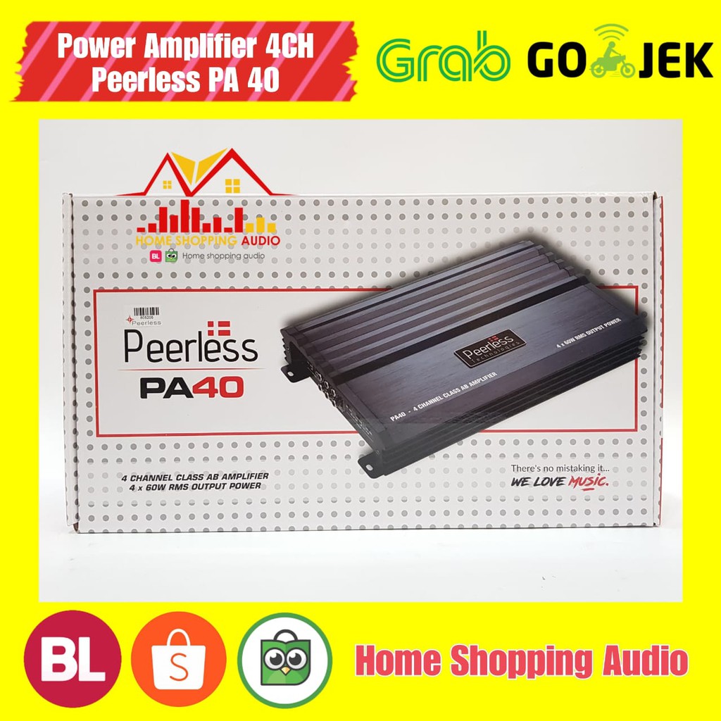 Power 4 Channel Peerless PA40 Power 4CH Peerless PA 40 Garansi Resmi 1th Original