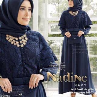 Dress Panjang Baju  Muslim  Gamis Wanita  Nadine 5 Warna  