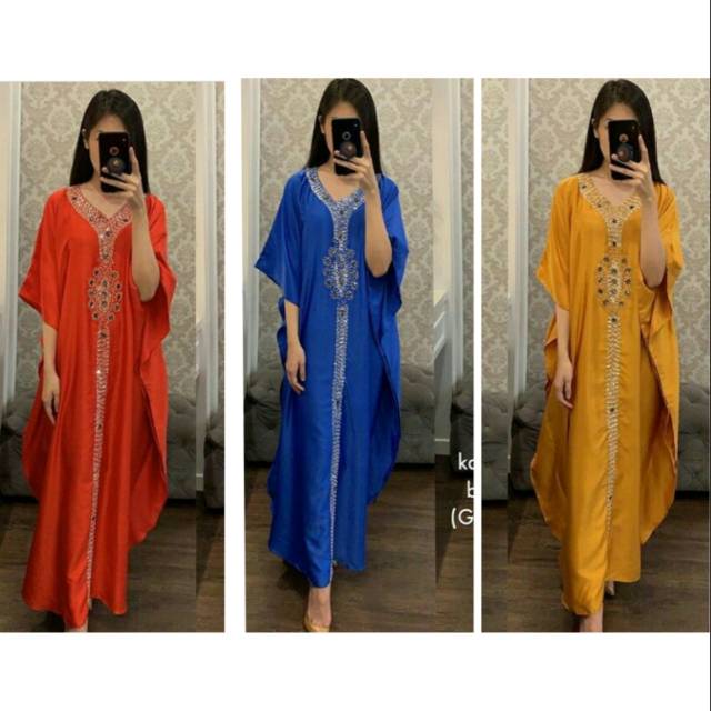KAFTAN LOLY(warna)/KAFTAN PAYET SATIN/KAFTAN WANITA