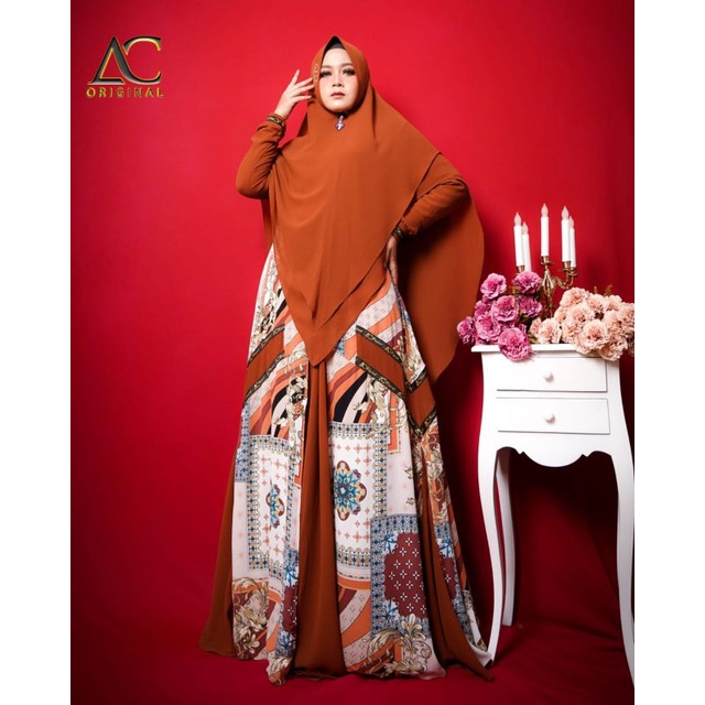 GAMIS SYAR'I ALIYA CERUTI ARMANI MIX CERUTI DIOR FULL PURING SET HIJAB BY AC ORIGINAL COLLECTION