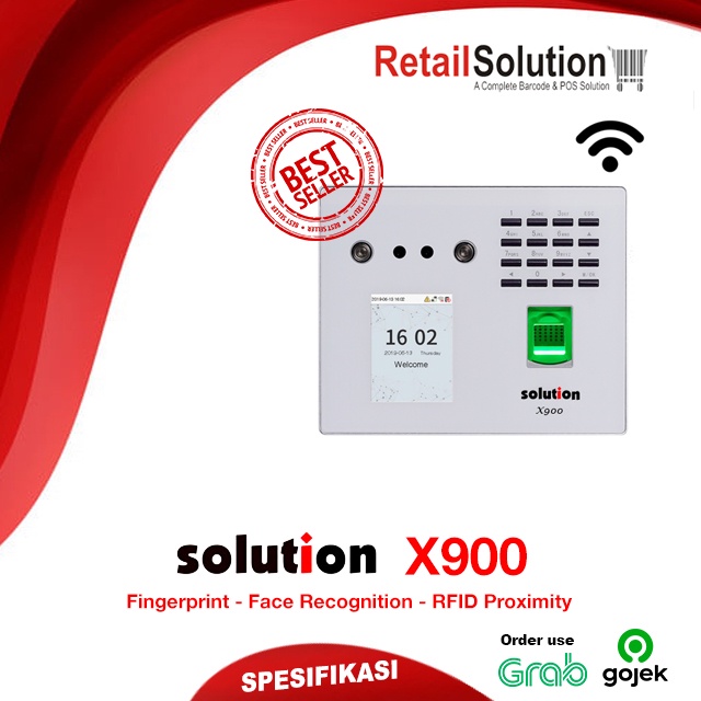 Mesin Absensi Sidik Jari Fingerprint Wajah RFID - Solution X900 X-900