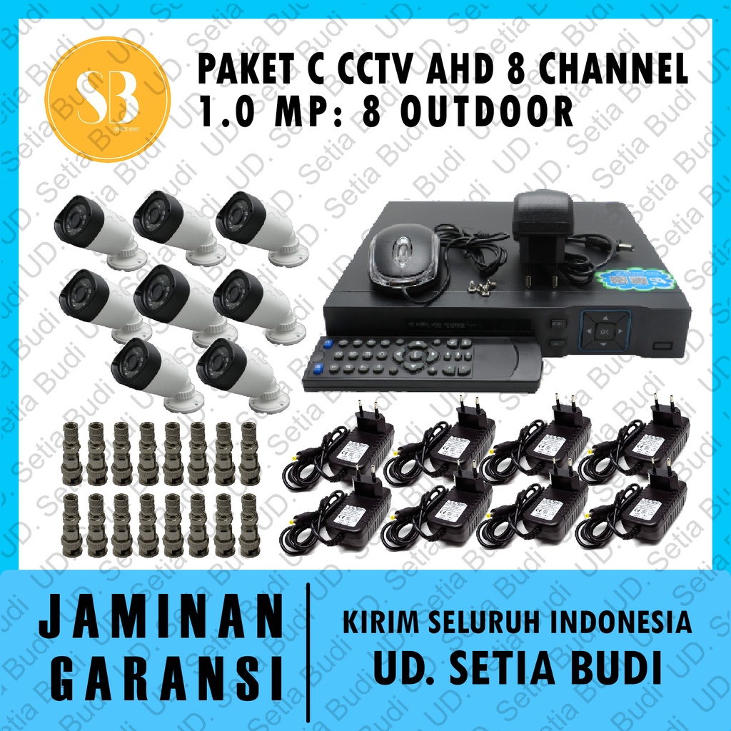 Promo Paket C CCTV AHD 8 Channel 1.0 MP: 8 Outdoor