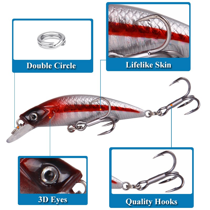 SYFishing 1Pcs New Duo Sinking Minnow Fishing Lure 6cm/6g Swimbait Umpan Pancing Ikan Bass Wobbler Memancing Tackle