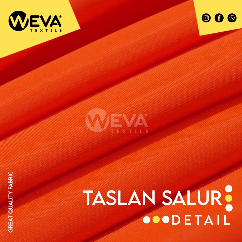 Bahan Kain Taslan Salur Orange Kain Jaket Anti Air Weva Textile