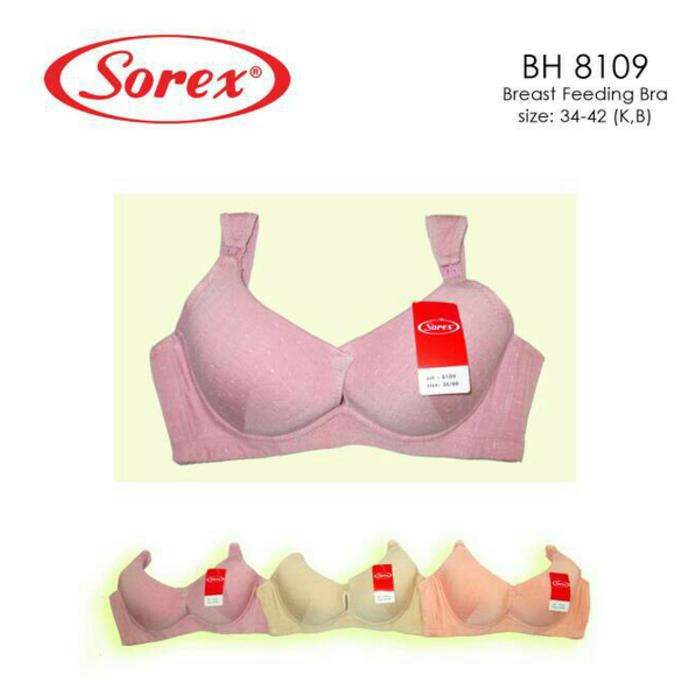 Diskon 30% Sorex Bra BH Menyusui Busa Tebal Kancing Depan Ganda Kawat Polos 8109 Promo