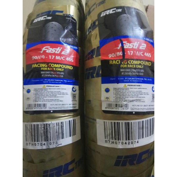 Ban Irc Fasti 2 Ukuran 90 80 17 Irc Soft Compound Ban Road Race Not Fdr Mp76 Pirelli Zeneos