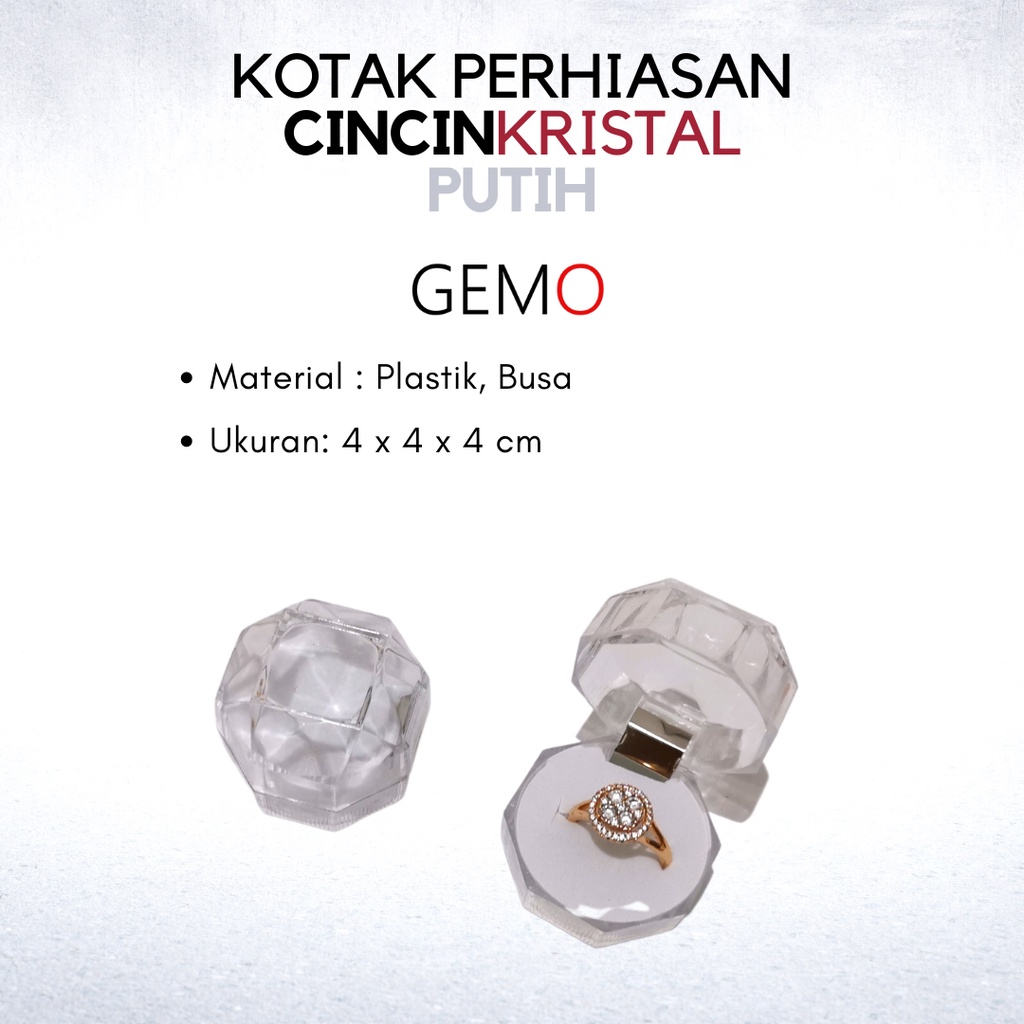 Kotak Cincin Model Kristal / Ring Box Unik Lucu Tersedia Pilihan Tiga Warna Tempat Perhiasan Jewelry Lucu Unik Murah untuk  Seserahan / Akad Pernikahan / Hantaran Tunangan Nikah Kawin cocok untuk Aksesoris Emas Berlian / Perak Permata Akik yang Berharga