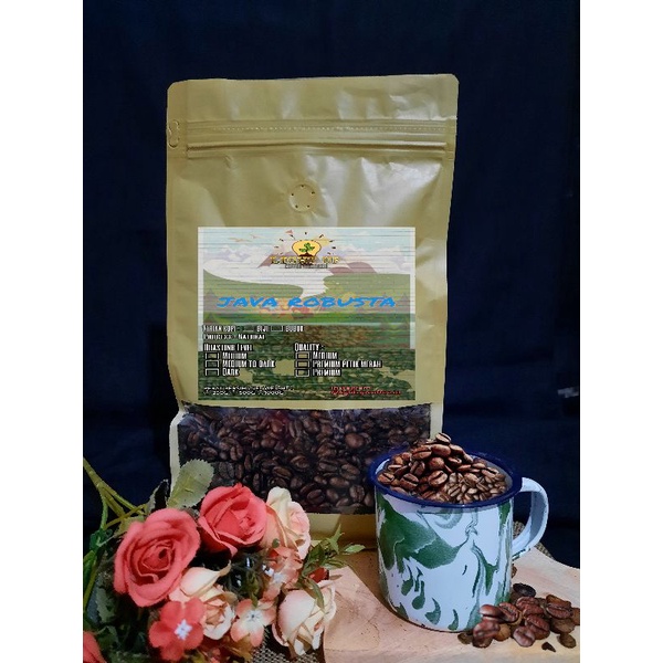 

kopi robusta Medium to dark roasted (natural)