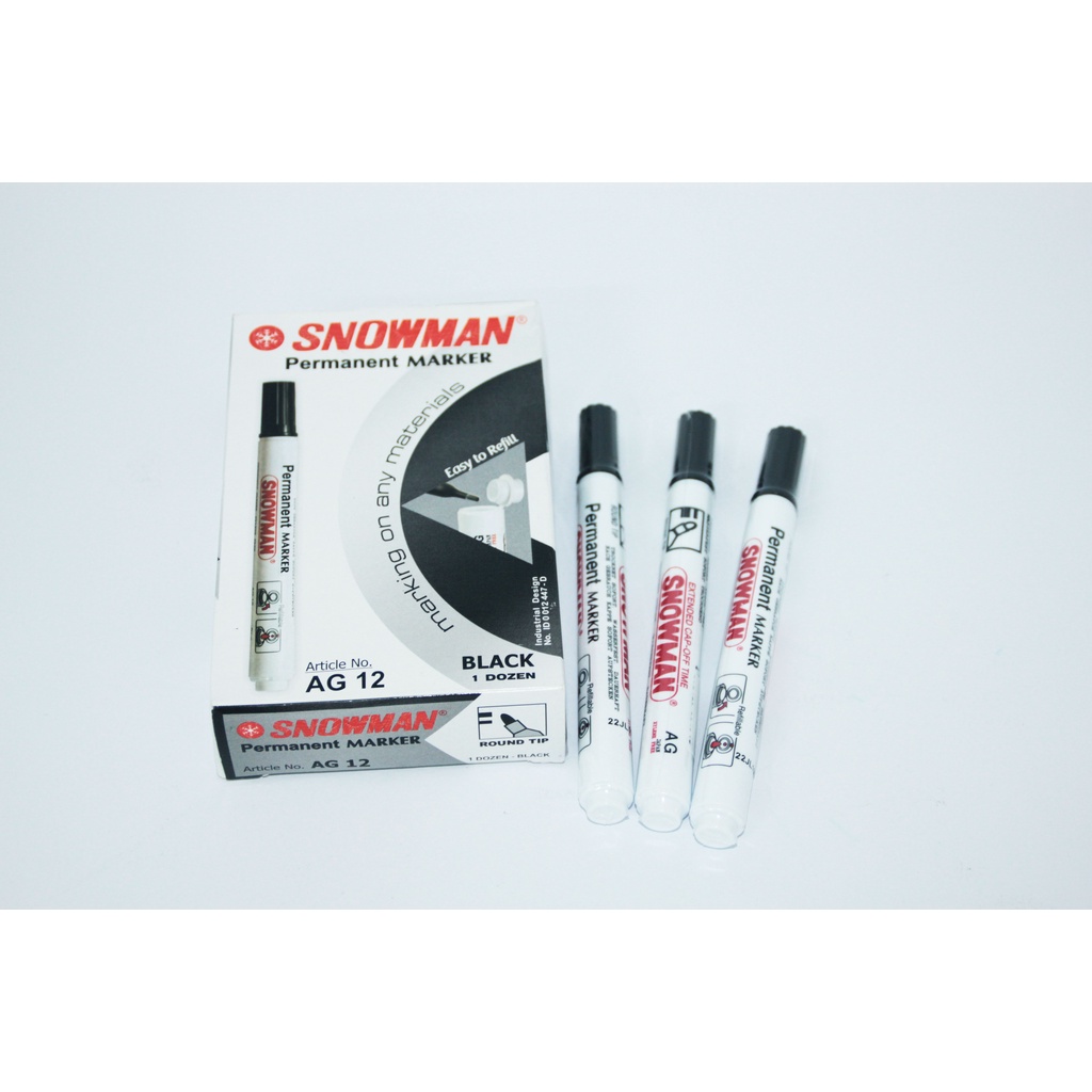 

Spidol Snowman Permanent Marker AG-12 Hitam