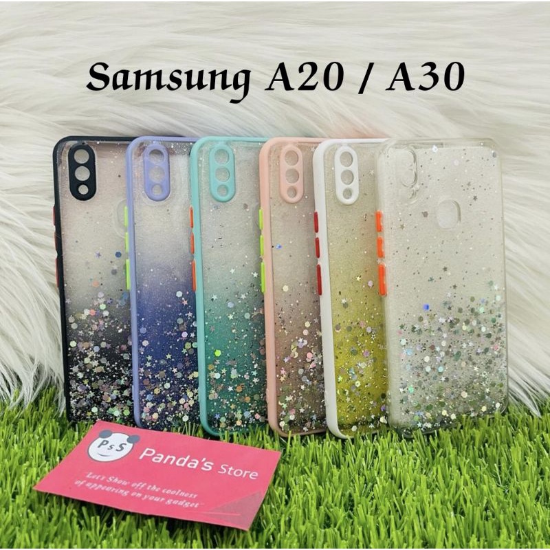 Glitter Case Samsung A20 / A30 Funny Color Dengan Pelindung Kamera (PsS)