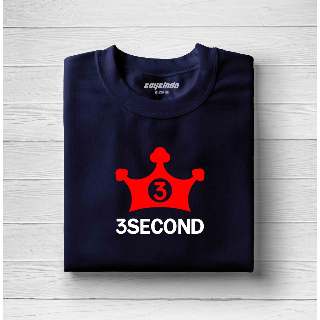 KAOS TSHIRT ATASAN PRIA WANITA LENGAN PENDEK DISTRO THREE SECOND 3SECOND ORIGINAL 100% KATUN