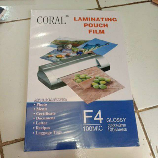 

LAMINATING POUCH FILM F4 Coral 100Sheet/Pack JunDW