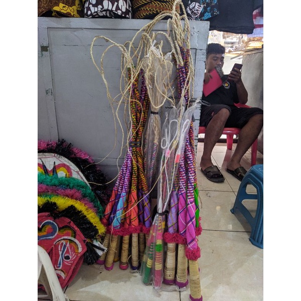 Pecut Jaranan Rotan - Cambuk Reog - Cemeti - Pecut  jaranan Mainan Tradisional