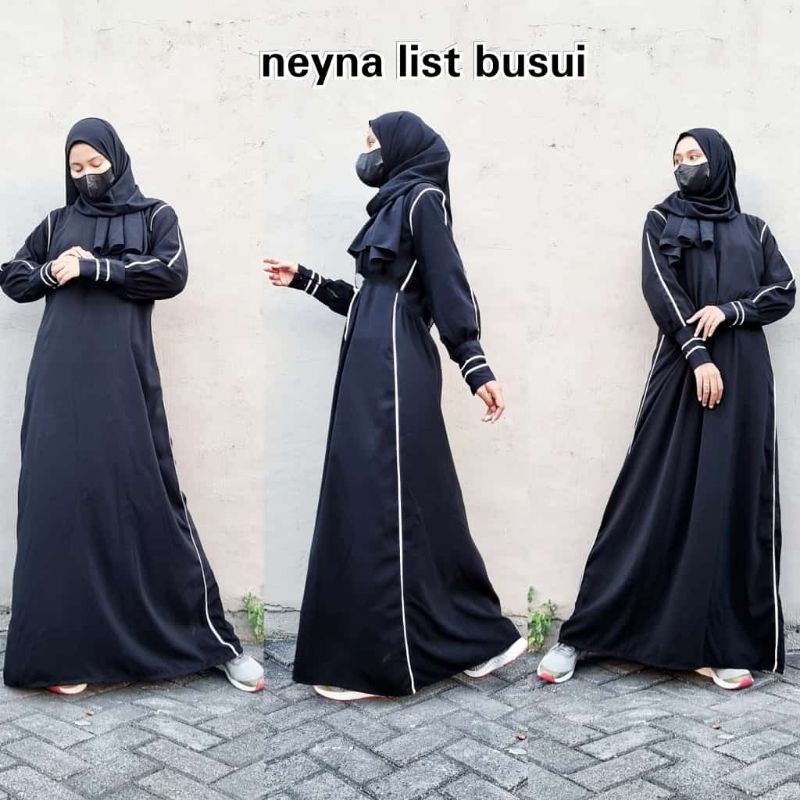 Abaya Hitam Turkey Gamis Maxi Dress Arab Saudi Bordir Turki Dubai Neyna List