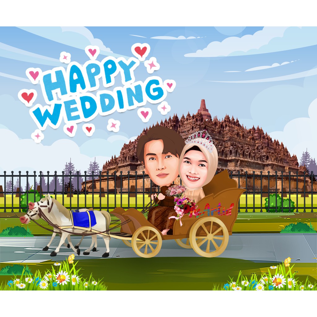 Karikatur Wajah/Karikatur Wisuda/Kado Wisuda/Vektor Wajah/Karikatur Wedding/Kado Lucu/Edit Foto/Kari
