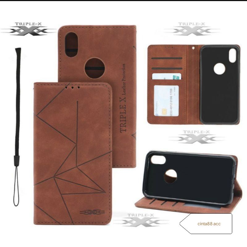 CASE DOMPET MAGNET SAMSUNG J2PRIME/J5PRIME/J7PRIME/J7PRO FLIP COVER BAHAN KULIT