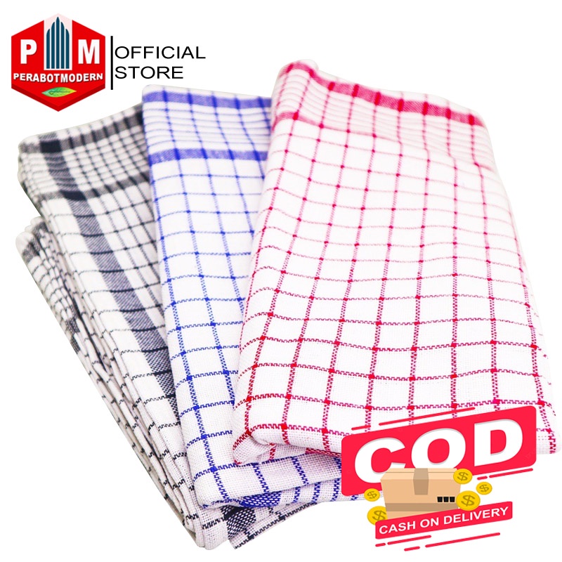 [ COD ] Lap Kotak Lusinan isi 12 Pcs / Serbet Dapur Serbaguna / Kain Lap Piring / Lap Tangan