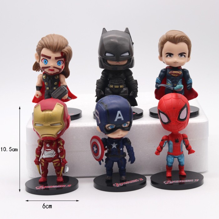 Figure Avengers Set 6 in 1 Pajangan Action Hiasan Dekorasi Figur Avenger Marvel