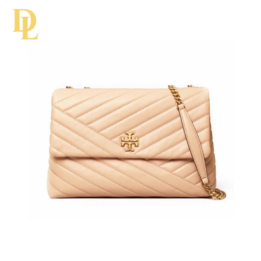 Tory Burch Kira Chevron Convertible Shoulder Bag Medium 27 cm - Devon Sand