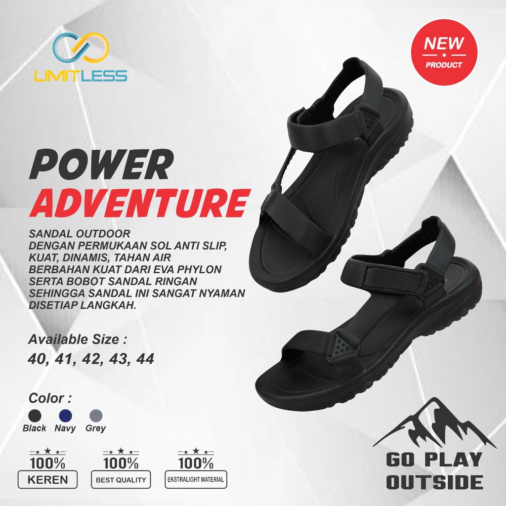 Sandal Pria Outdoor Trekking Sendal Gunung Pria  Kasual Limitless Sandal Adventure Hiking Pria Keren Kekinian Terbaru