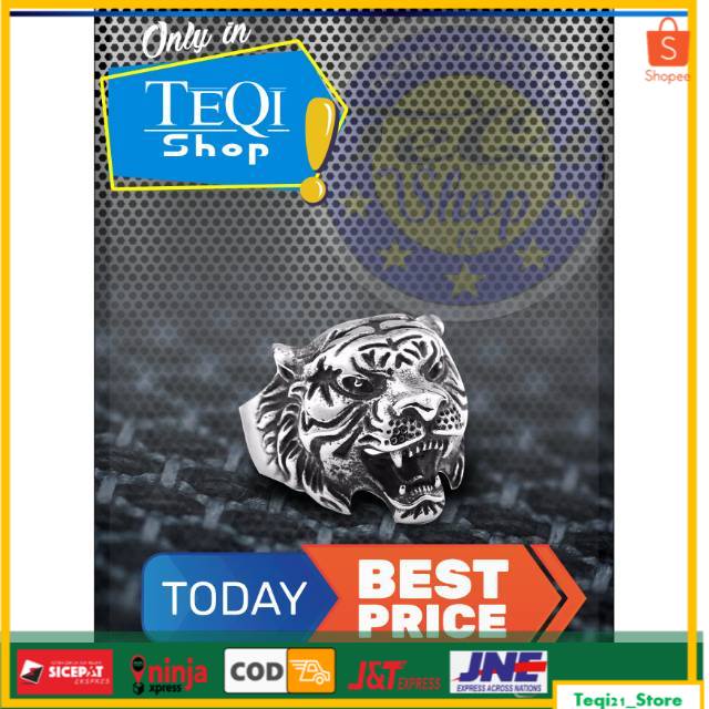 CINCIN PRIA KARAKTER KEPALA HARIMAU | CINCIN AKSESORIS PRIA