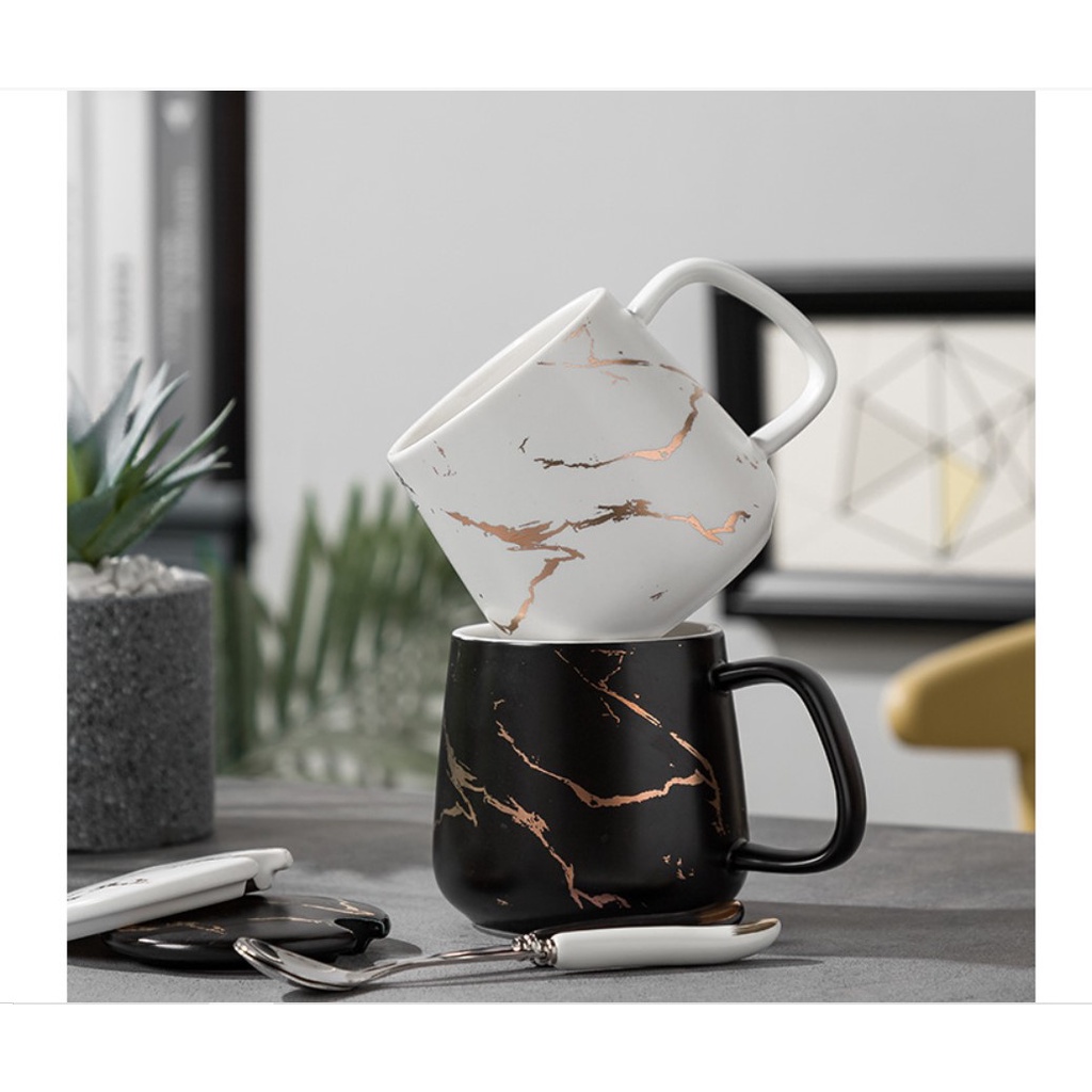 Marble Mug Set / Gelas Keramik Marble Porcelain Cangkir Kopi Teh Hampers Kado Bingkisan Souvenir Gift Box