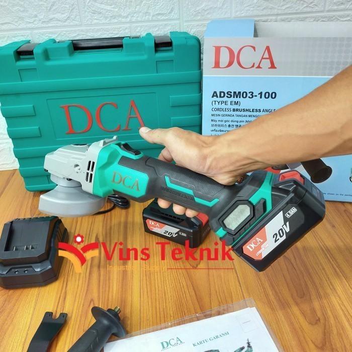 Grinding Cordless Angle Grinder Mesin Gerinda 4 Inch Baterai Dca Adsm03-100