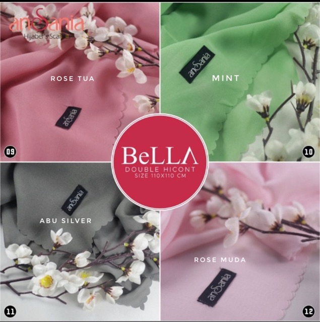 Hijab Segi Empat Bella Sonic Polos seri A Lasercut-3