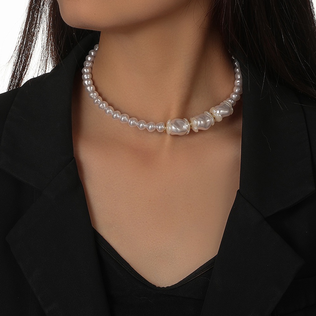 Hu Hu Hu Hu Hu Alat Bantu Pasang Kacamata♡ Kalung Choker Wanita Hias Mutiara Imitasi Warna Metalik Berkilau Nyaman Untuk Pernikahan