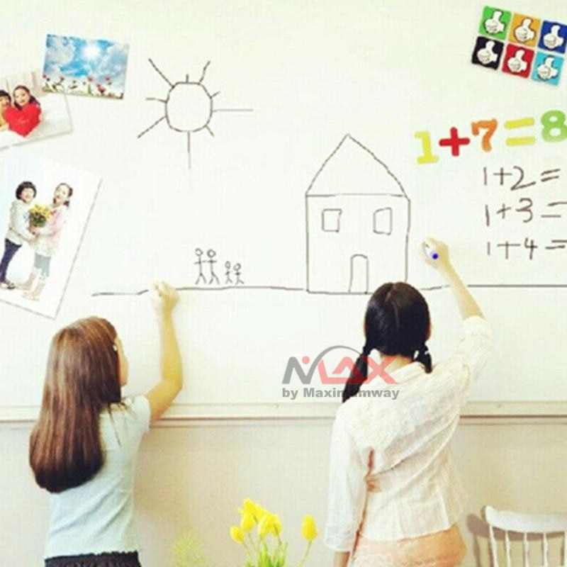 Whiteboard Papan tulis 45x200cm bisa disambung (Gratis 1x spidol) papan gambar wallpaper White Board anti air bisa dihapus pakai penghapus sepidol papan tulis Blackboard Waterproof Chalkboard Wall Paper For Girls&amp;Boys Decal DIY Removable Black Board Stick