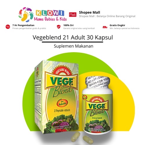 Vegeblend 21 Adult Isi 30 Kapsul - Suplemen Sayuran untuk Dewasa