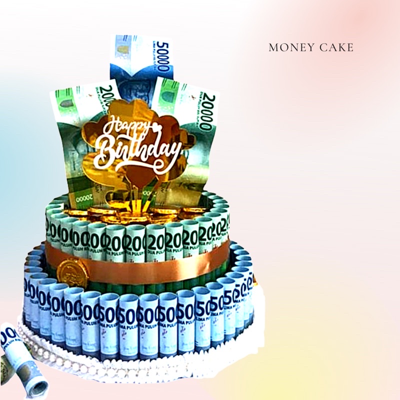 

money cake / kue ulang tahun / kue uang / florist palembang