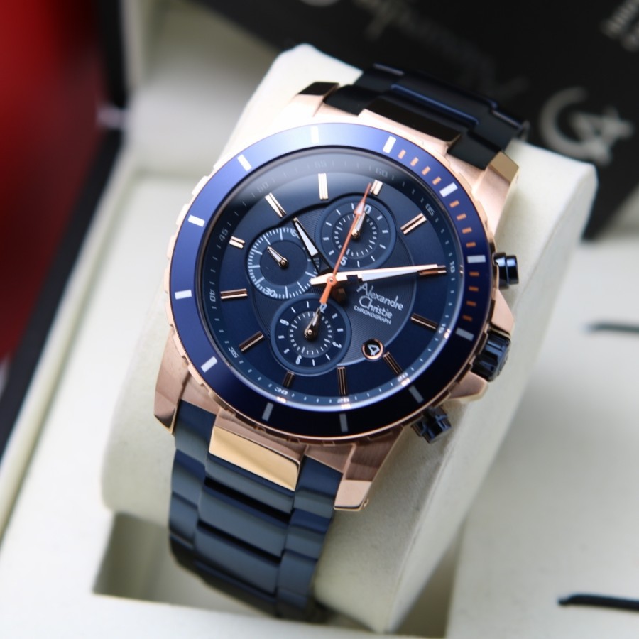 Jam Tangan Fashion AC 6141 MCBURBU Jam Tangan Pria Alexandre Christie Original