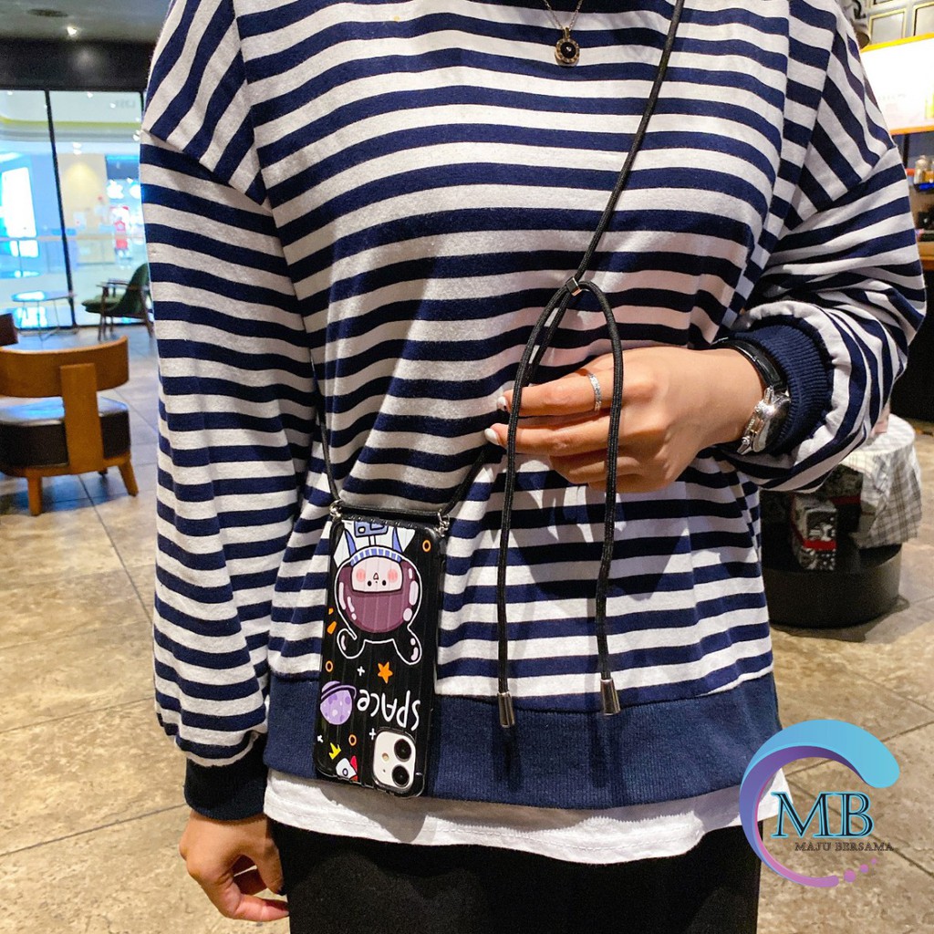 SS151 CASE Slingcase Lanyard SPACE Oppo F1s A59 A3s A5s A7 A11k A12 A5 A9 A31 A8 2020 MB1032
