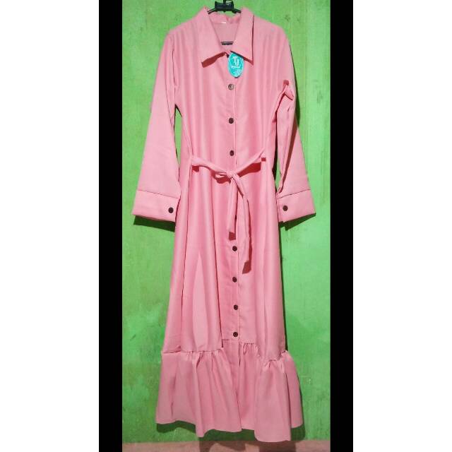 Baju gamis / jubah wanita rempel murah realpic