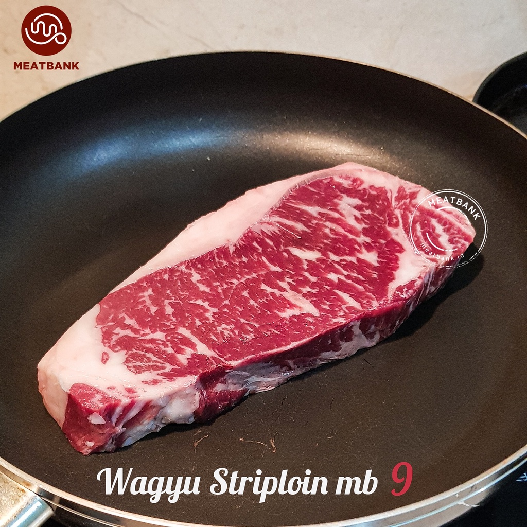 

MEATBANK STRIPLOIN WAGYU MB9 Daging Aussie Beef BBQ Steak Sirloin MB 9