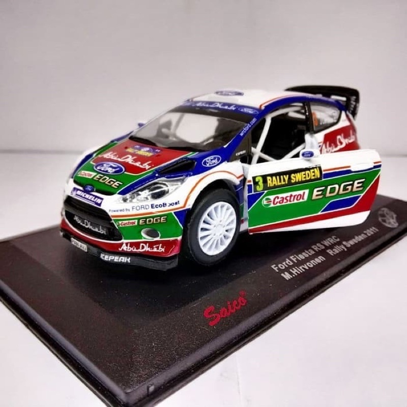 TERLARIS  Diecast Miniatur Mobil Rally Saico Ford Fiesta RS 1:32 Akrilik Keren Mainan Anak Murah
