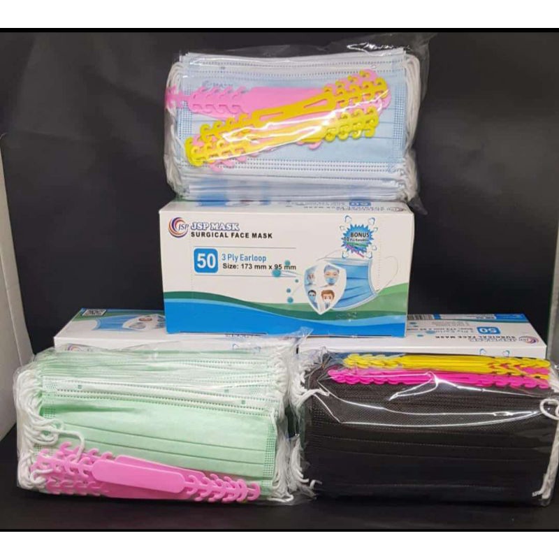 MASKER MEDIS DISPOSABLE JSP HIJAU BIRU free konektoe