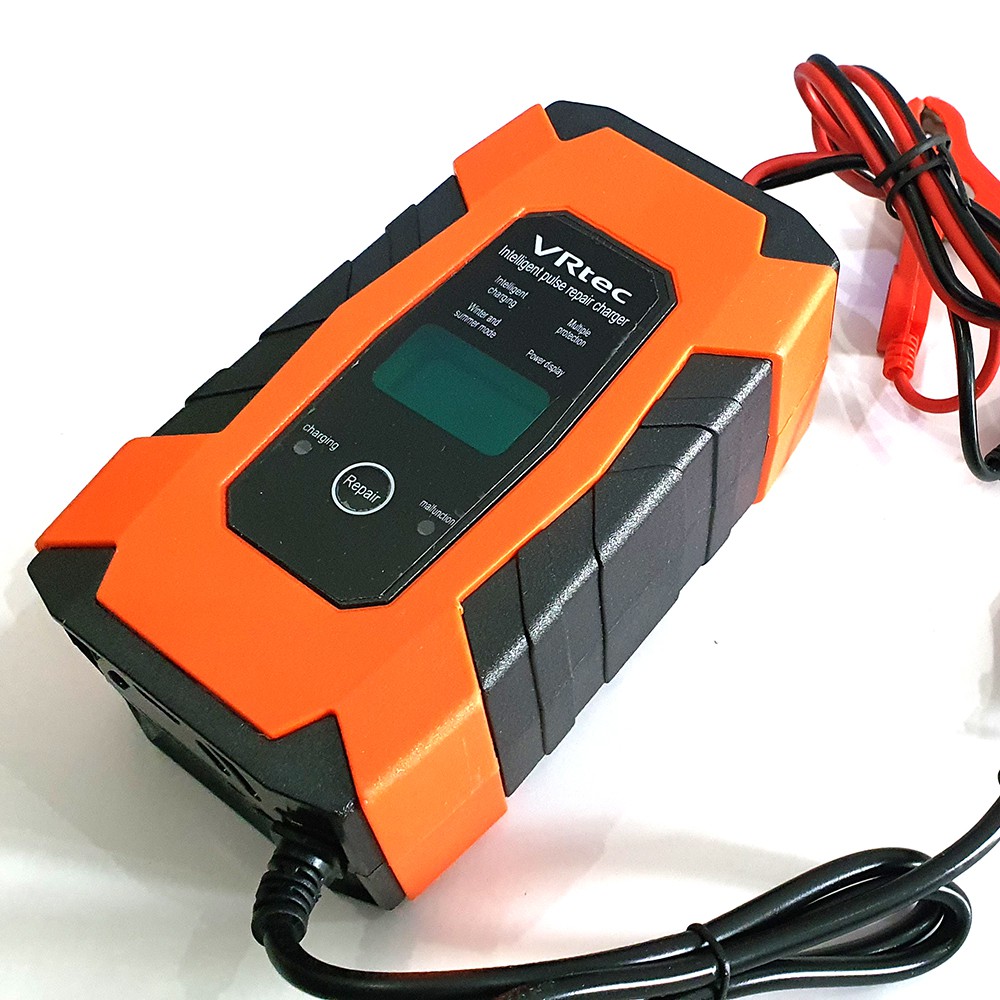 Charger Aki 12V 6A Orange Pulse VRtec Repair Automatic Mobil dan Motor