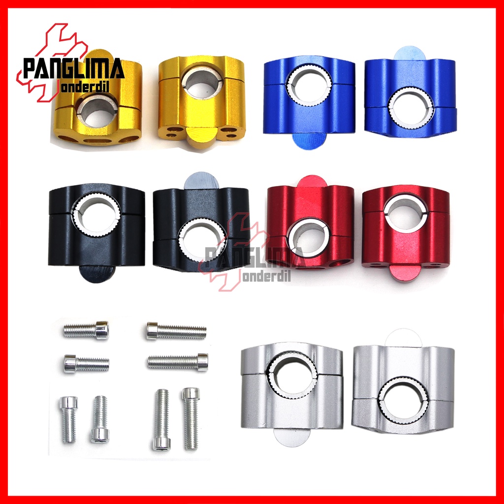 Riser Peninggi Stang Raiser-Setang Variasi CNC Untuk Semua Jenis Motor-Universal Merah-Kuning-Biru-Silver-Hitam