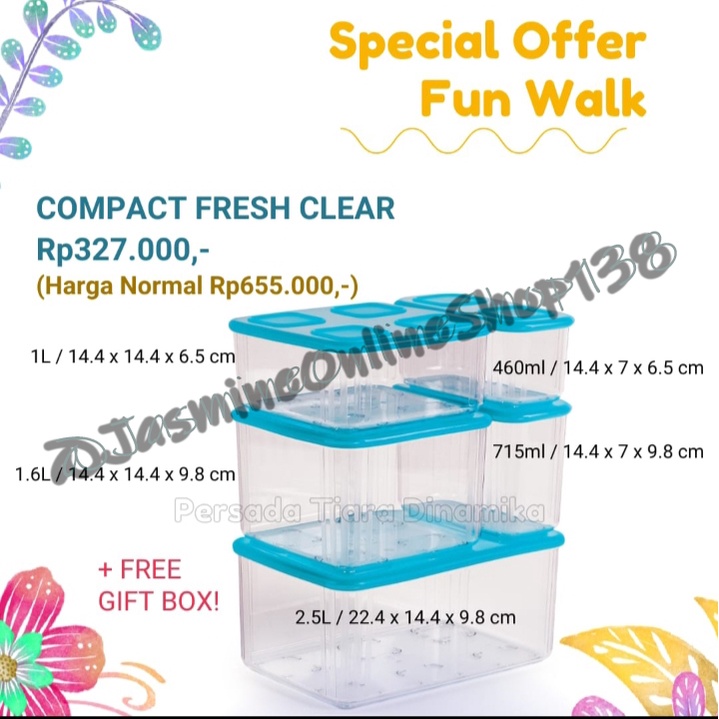 TUPPERWARE COMPACT FRESH CLEAR SET - WADAH SERBAGUNA
